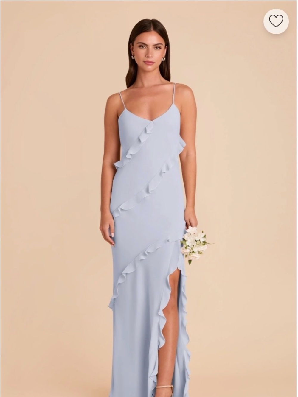 Birdy Grey Light Blue Ruffle Slip Gown